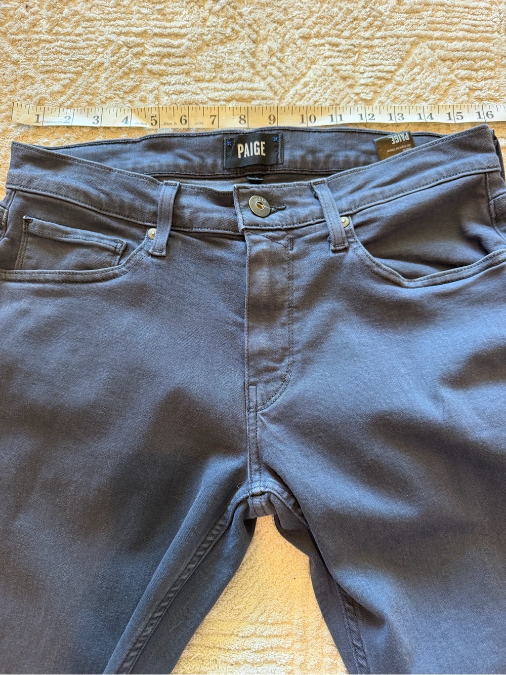 PAIGE Federal Men’s Navy Slim Straight Stretch Jeans Size 31 Premium Denim - Picture 9 of 10